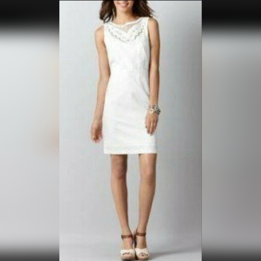 Ann Taylor Loft White Linen Dress Size 4